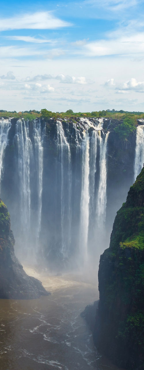 Victoria Falls scenic view with lush greenery