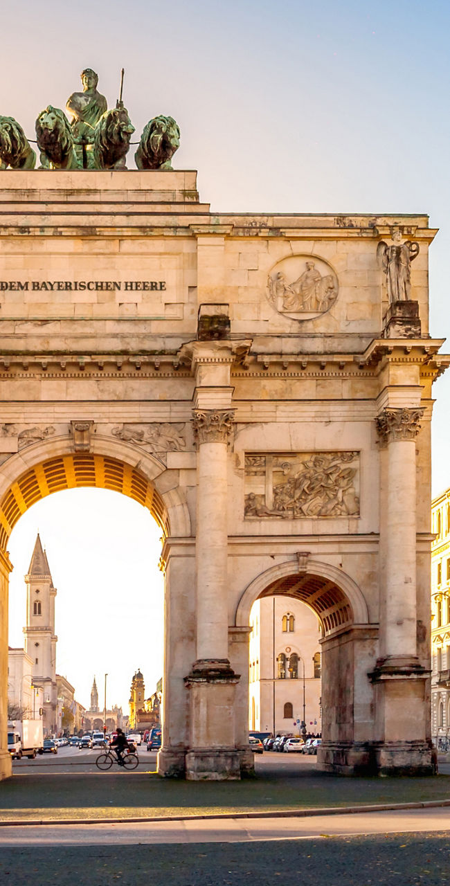 Triumphal Arch in Munich at Sunset