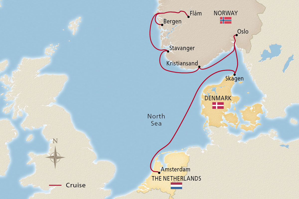 Viking Shores & Fjords – route map