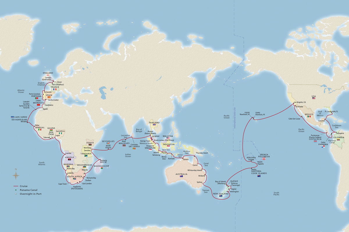 Viking World Cruise – route map