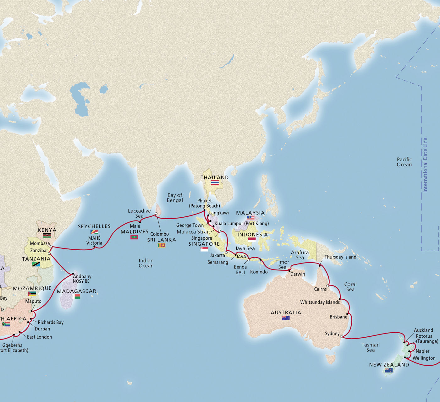 Map of Viking World Discoveries itinerary