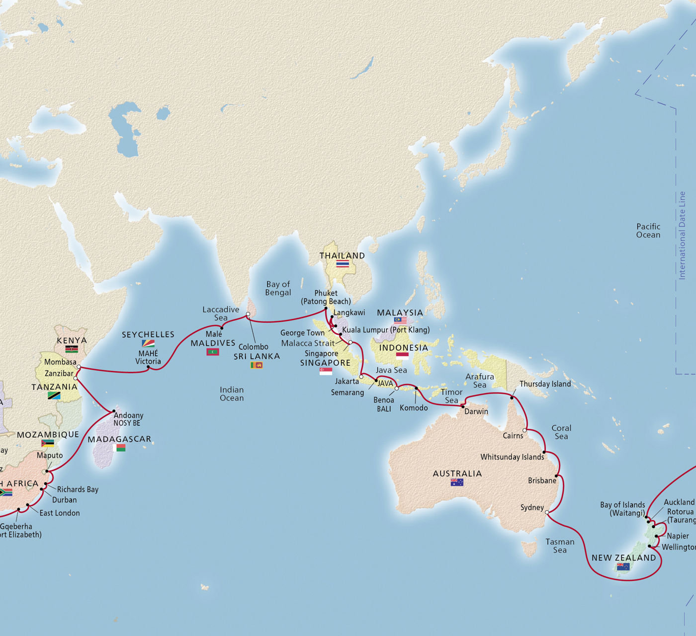 Map of Viking World Discoveries itinerary