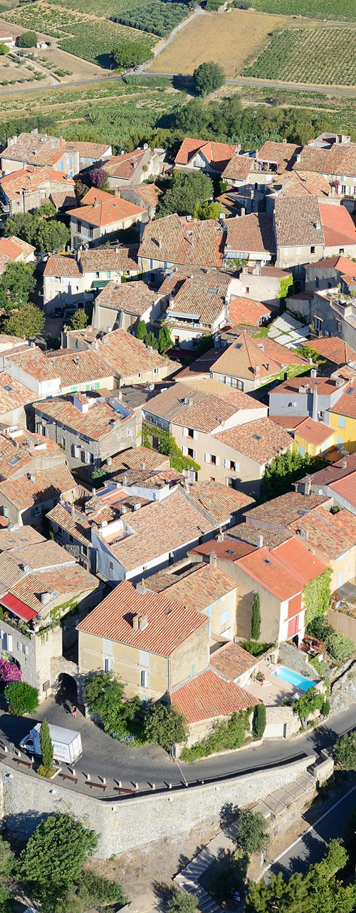 Aerial view of a French village