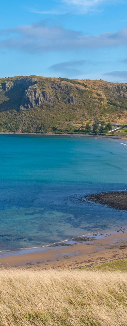 Scenic coastal view with rocky plateau
