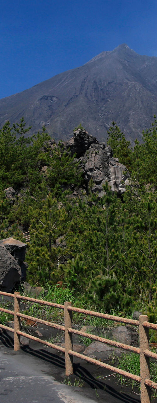 Volcanic landscape with archway and pathway