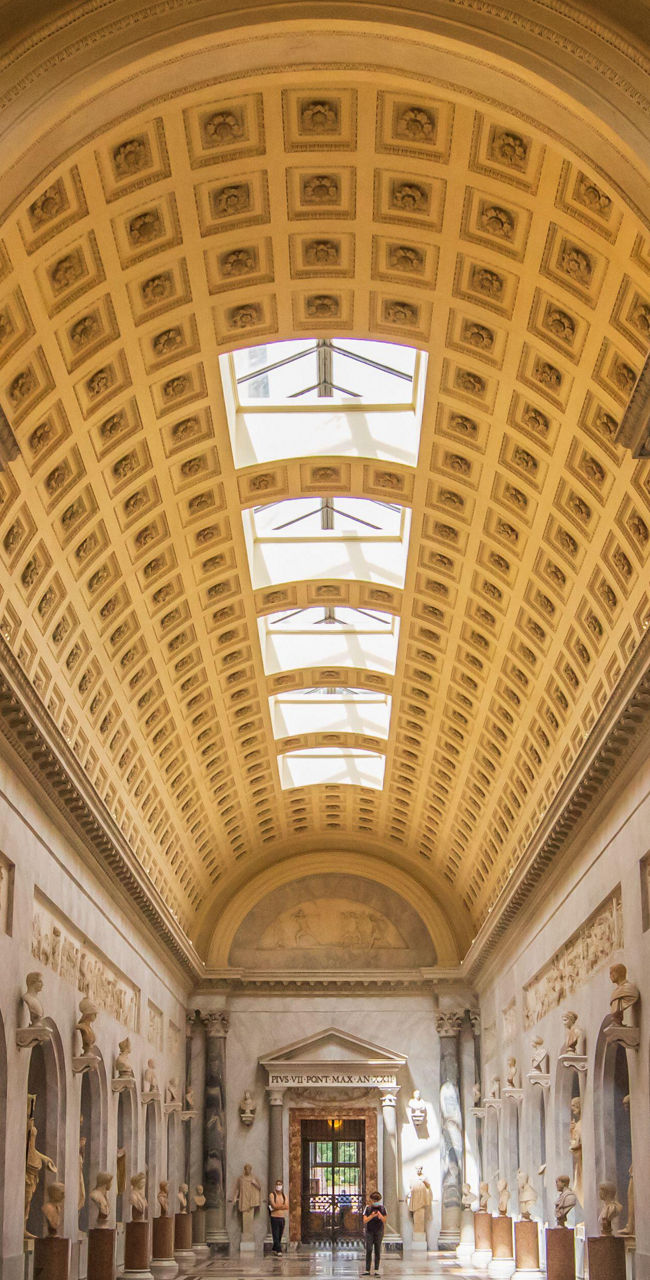 Grand hallway in classical architecture museum
