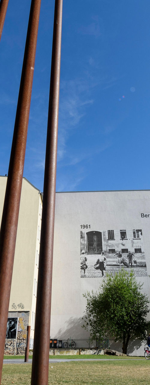Berlin Wall Memorial with steel poles