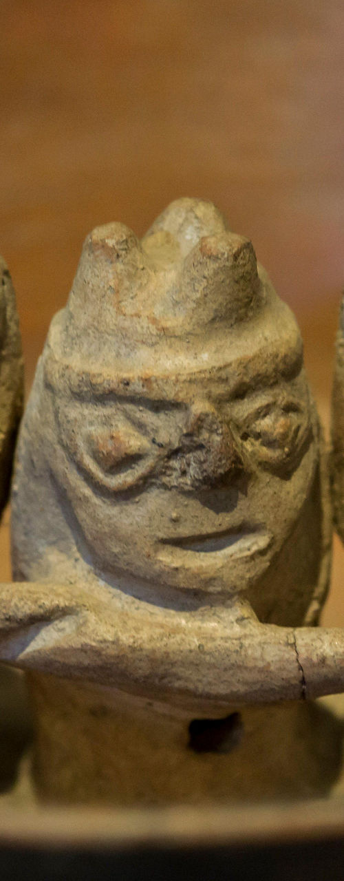 Ancient ceramic bowl with figurines