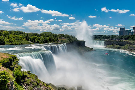 Majestic view of Niagara Falls on a sunny day