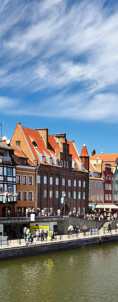 Scenic waterfront in Gdansk, Poland