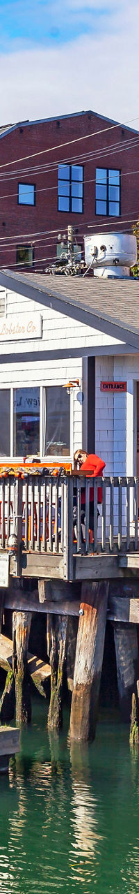 Waterfront restaurant with scenic harbor view