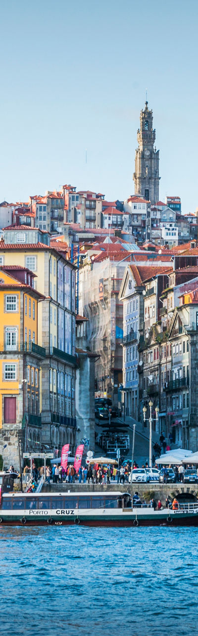 Scenic view of Porto riverside architecture