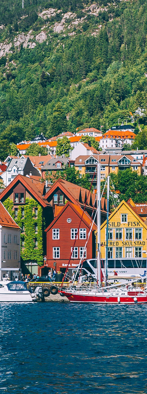 Colorful waterfront houses in Bergen, Norway