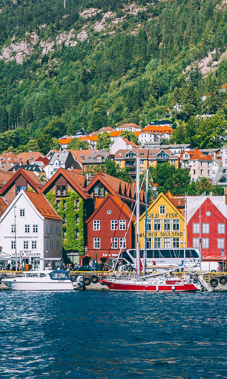 Colorful waterfront houses in Bergen, Norway
