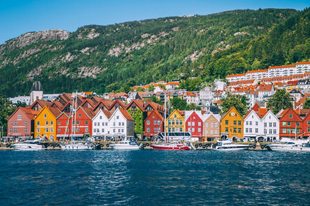 Colorful waterfront houses in Bergen, Norway