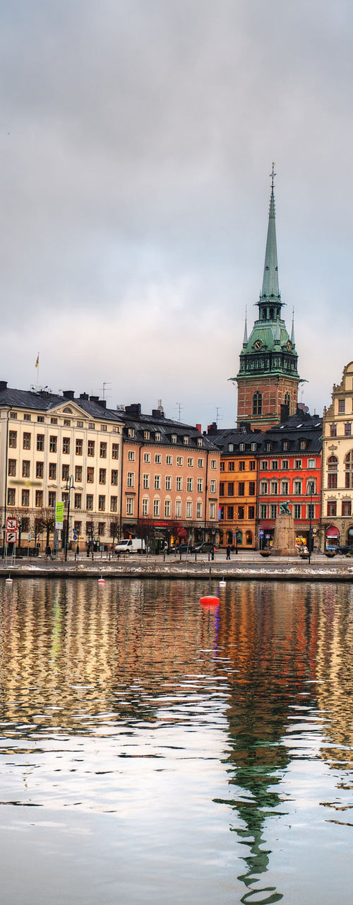 Scenic waterfront view of Stockholm cityscape