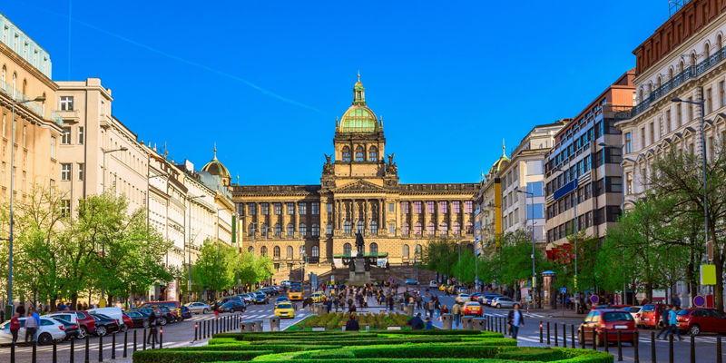 Historic building in Prague cityscape