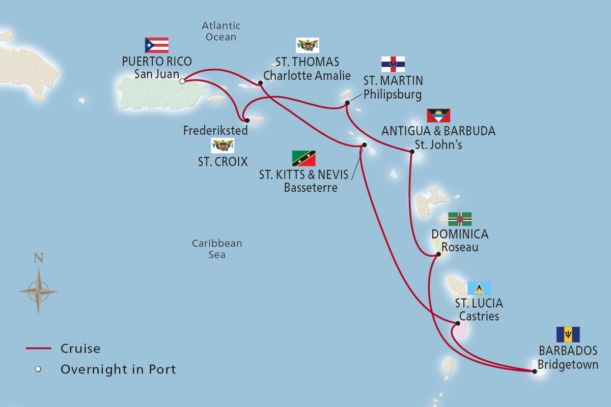West Indies Explorer – route map