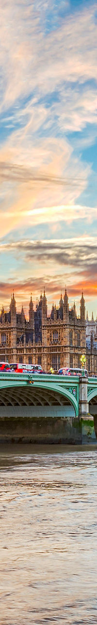 Big Ben and Westminster Bridge at sunset
