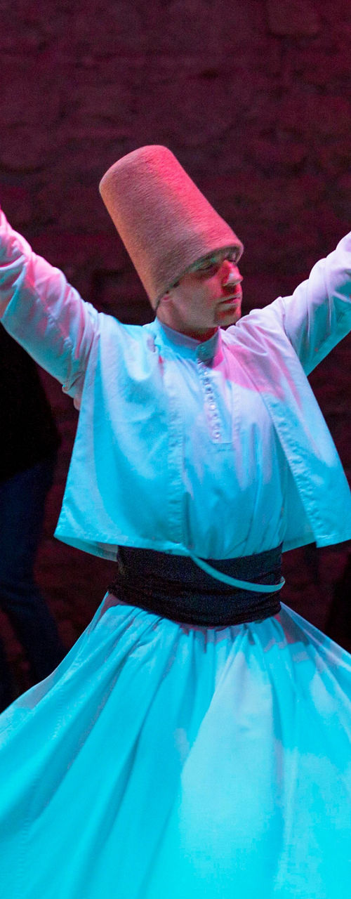 Traditional whirling dervish dance performance