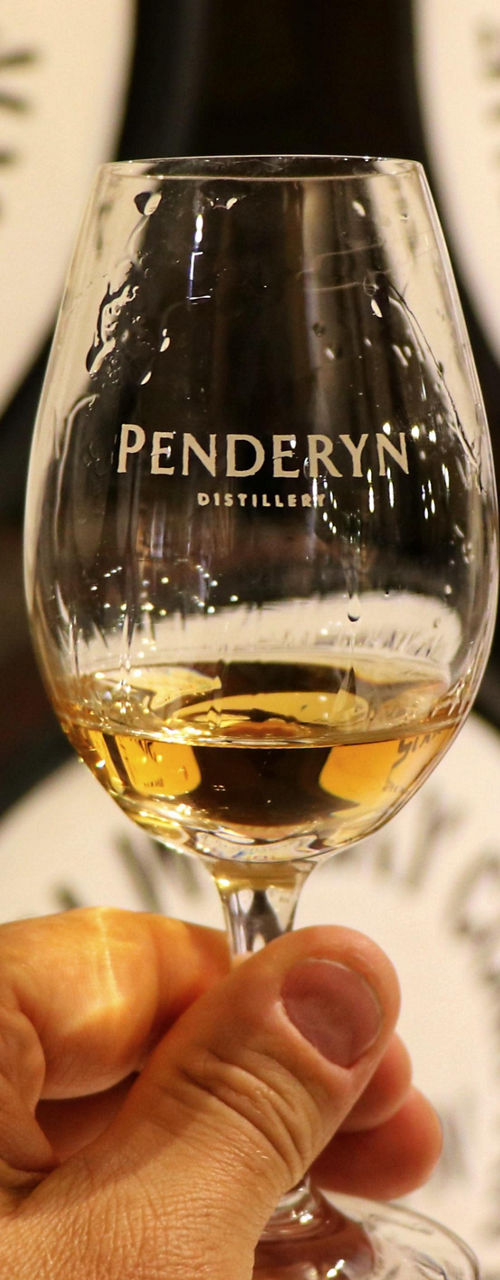 Penderyn whisky barrels and tasting glass