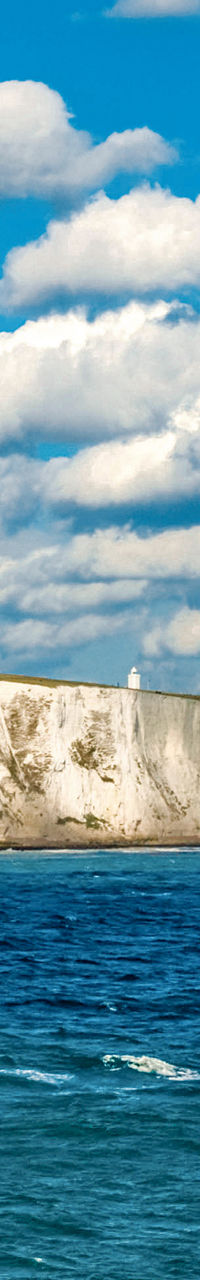 White Cliffs of Dover under blue sky