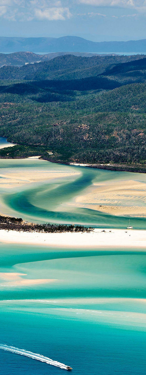 Aerial view of tropical beach and turquoise waters