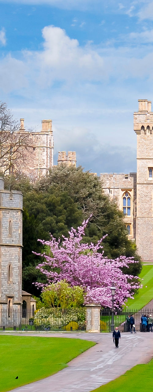 Windsor Castle with lush green landscape
