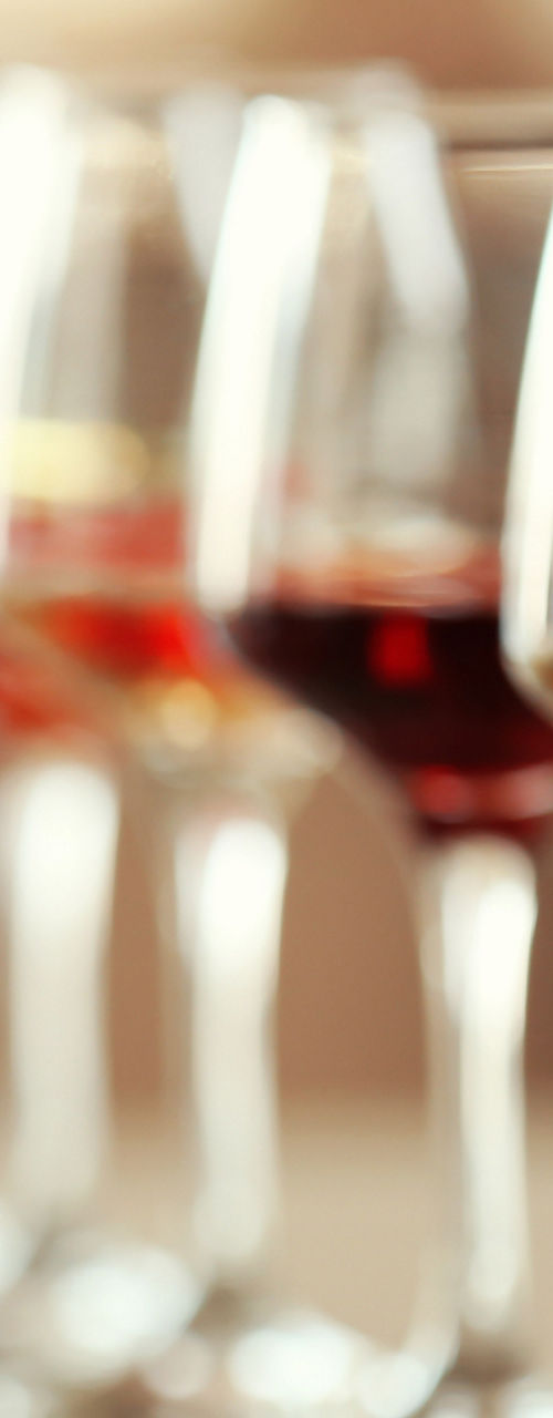 Assorted wine glasses in elegant setting