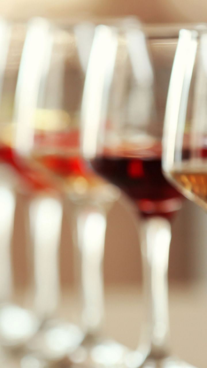 Assorted wine glasses in elegant setting