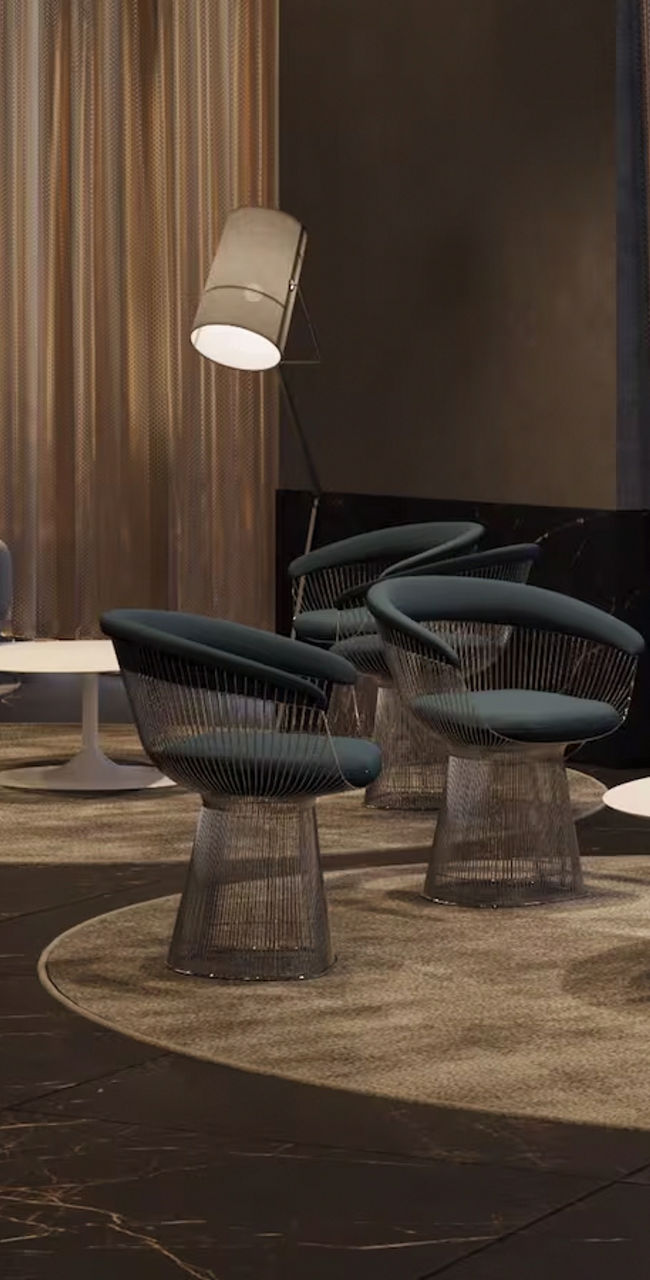 Modern lounge with sleek furniture design