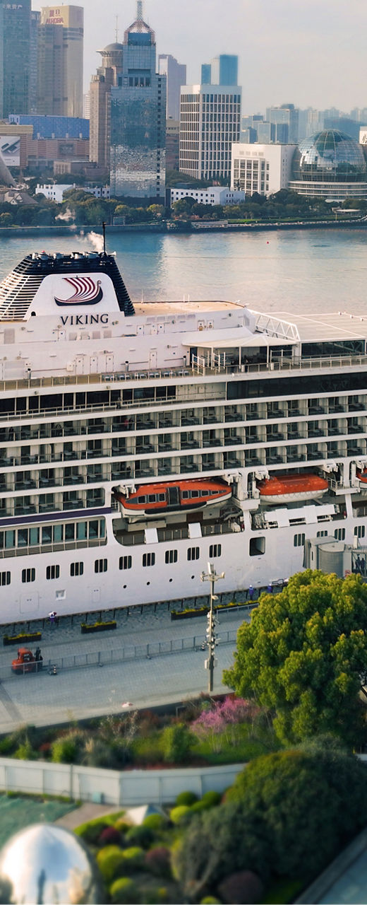 Luxury Cruise Ship Docked in Shanghai