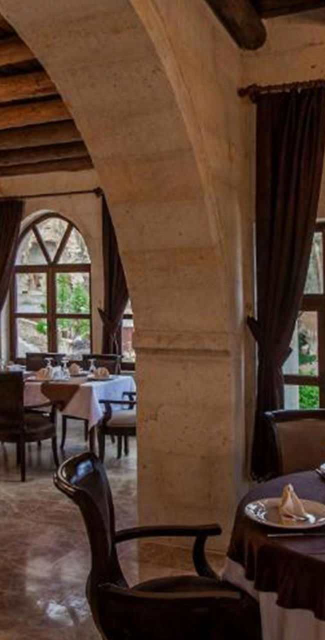 Elegant restaurant with scenic outdoor views