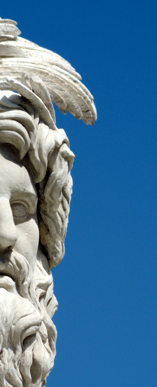 Stone sculpture of a mythological figure
